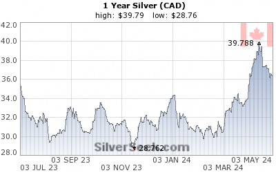 Canadian $ Silver 1 Year
